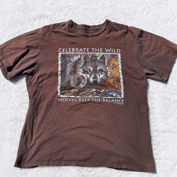 Other - Vintage Brown Jim Morris Moon Wolf Tee Mens L